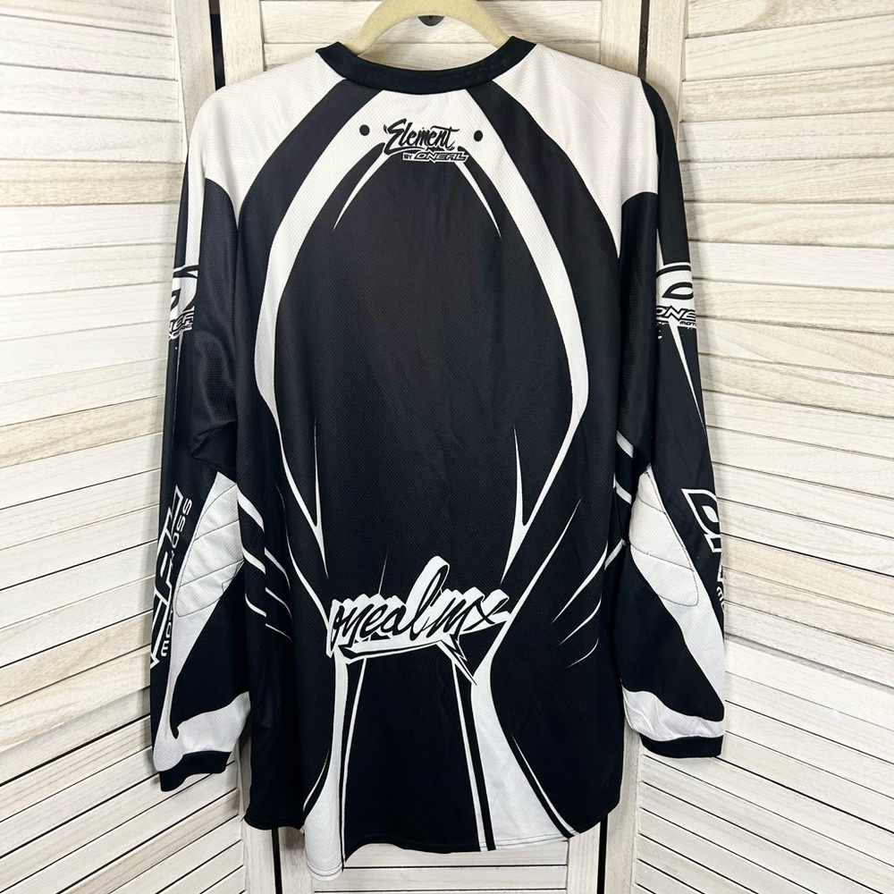 New Low Price! Oneal Motocross Racing Gear Black and White Long Sleeve Jersey - Picture 4 of 15